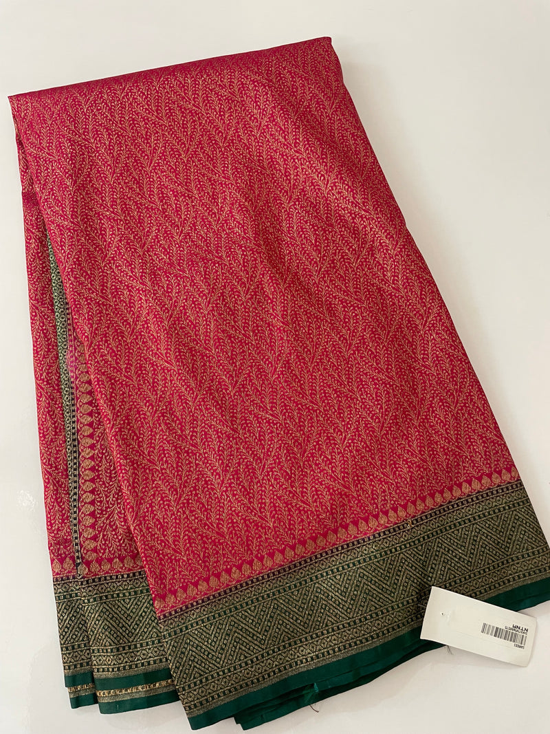 Banarasi semi katan saree with contrast border SHKNTNM