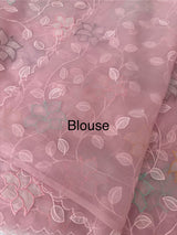 Soft crushed Chiffon saree with Applique work MSC477 PastelPink