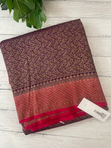 Banarasi semi katan saree with contrast border SHKNTNM - Purple to Pink
