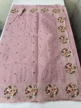 Silky kota embroidery saree MS5407 - OnionPink