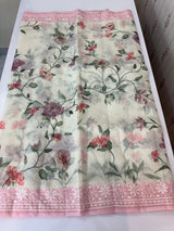 Chanderi digital printed saree with chikankari embriodery MSH171