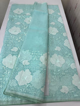 Semi organza saree with applqiue work - MSH256