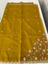 Cutwork Semi tussar saree MTSS680