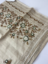 Kanta Handstitched Blended tussar silk saree MS90543