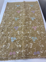 Pure Georgette saree with embriodery and applique work MS15567 DarkBeige