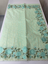 Phulkari NetKota embroidery saree - MSH126 Pastel Green