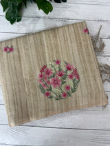 Blended tissue tussar saree with embriodery - MS8945