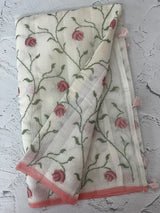 Soft Netkota saree with cross stitch embroidery MSH210