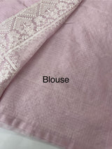 Kota silk saree with chikankari work  MSK334 Pasel OnionPink