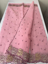 NetKota saree with Applique border  MSH131- Pink