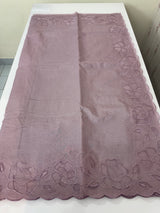 Moonga checks saree with Applique work borders  MSH149 (2)- Dusky Lavender