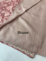 Soft silk saree with cutwork on pallu - MSR908 Dusky Pink