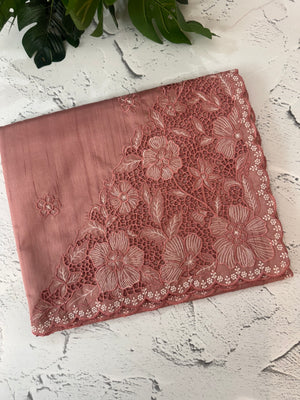 Cutwork Semi tussar saree MTSS674 NudePeach