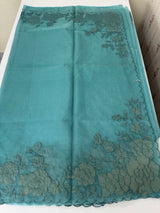 Soft organza saree with applique work - MCW543 Blue