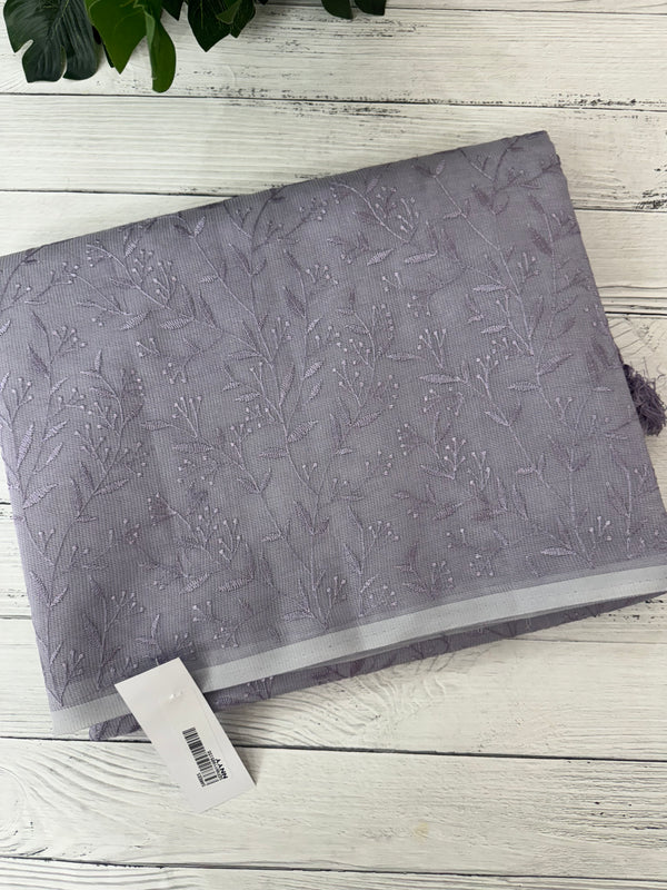 Supernet embriodery saree MS7854- DuskyLavender