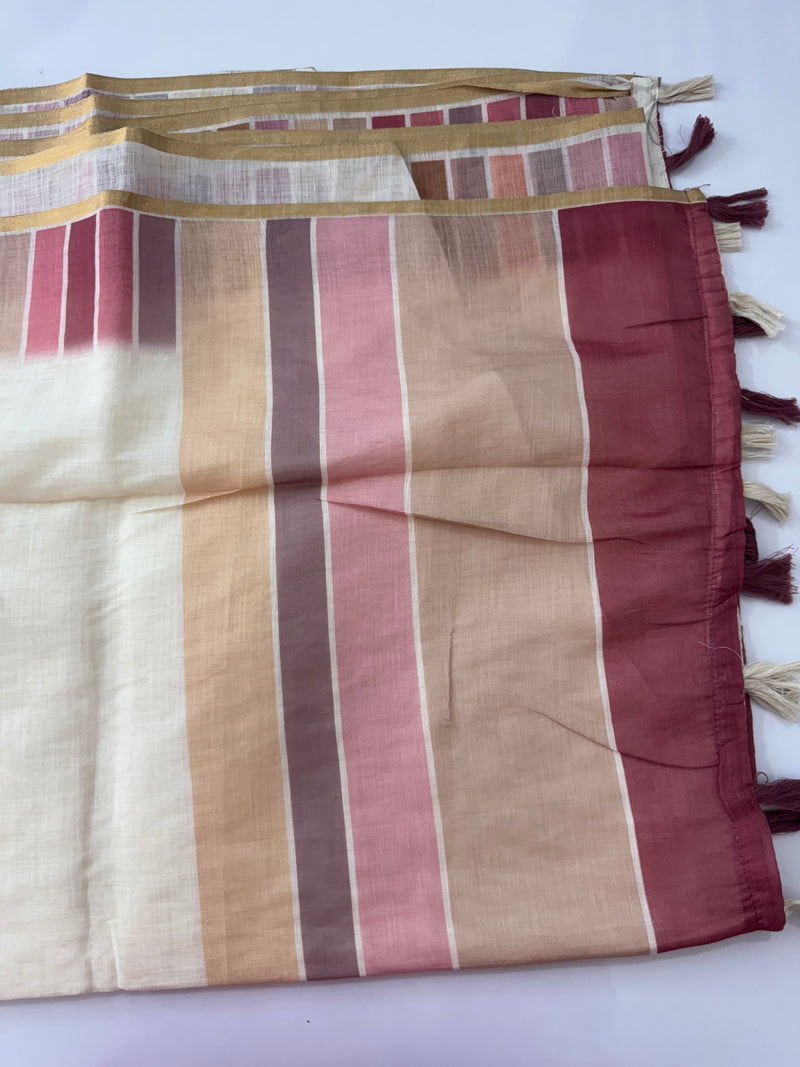 Rainbow semi Linen Saree MLS615- 13