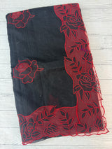 NetKota Applique work saree  MSH110- Black & Red