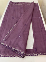 Cutwork Semi tussar saree MTSS680 Purple