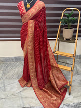 Banarasi Georgette saree MKGS174 MaroonRed