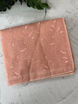Moonga checks saree with embroidery MSH165 Peach