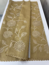 Blended Tussar silk saree with tissue applique work- MSH193 Beige