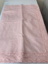 Mul chanderi saree with applique borders MSH111 Pastel PeachPink