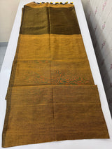 Plain Khadi cotton saree MS33455 DustyYellow