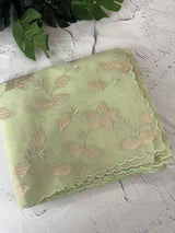 Viscose Organza saree with applique work-MSH238 Pista