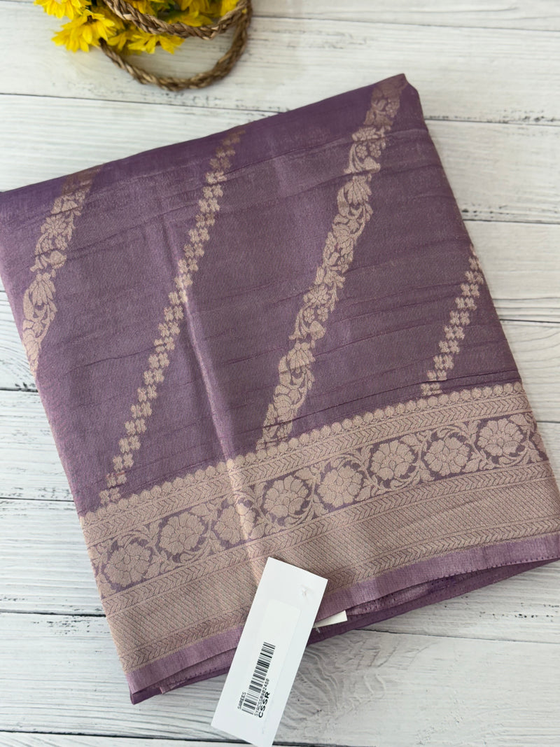 Banarasi crush georgette saree- MS1341 DustyLavender