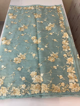 Tissue Organza saree with thread work  MS14931 PastelBlue