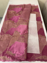 Glass organza saree with thread work- MOS330 - Magenta