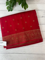 Banarasi Tussar Georgette Saree  - MS44376 Red