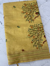 Semi chanderi saree with embriodery MSF590