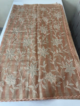 Tissue Silk applique work saree MSH133 Design 2- Peach