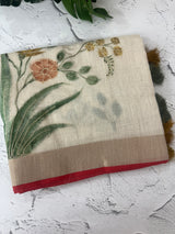 Tissue linen saree with blouse MS14462(3)