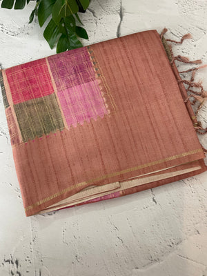 Semi soft Matka silk saree with borders MSS599