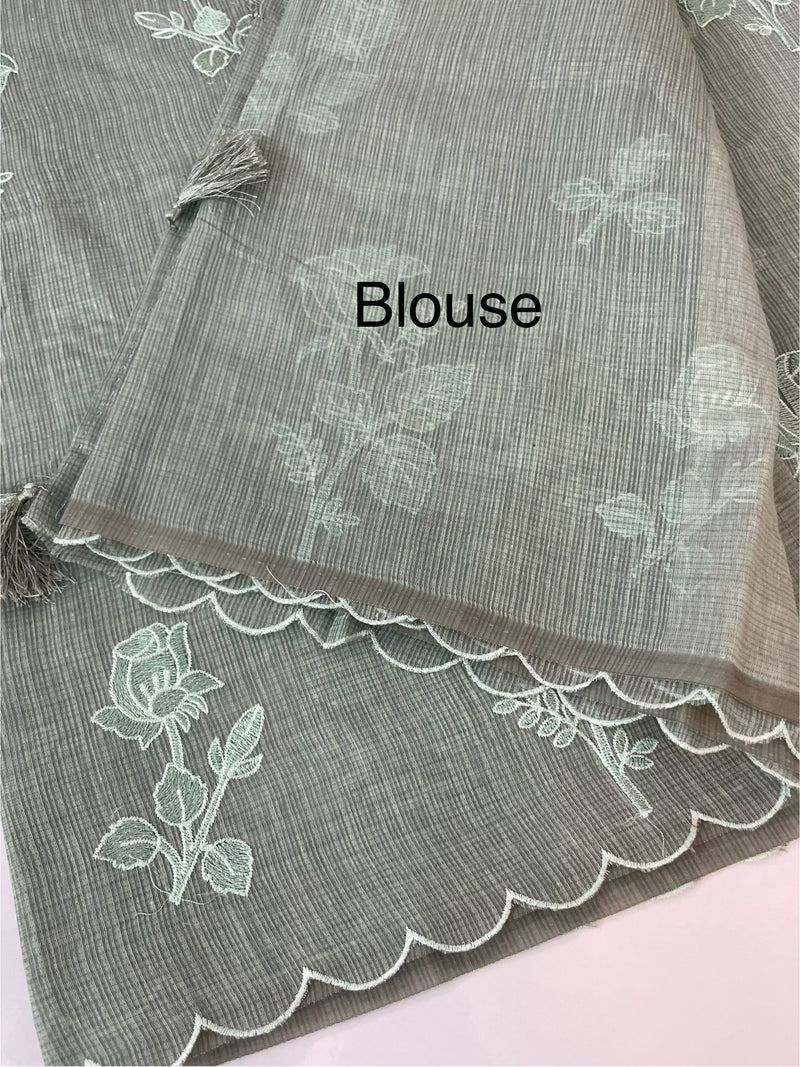 Silky kota embroidery saree 
MSK890 JadeGreen