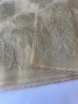 Organza saree with tissue applique work MS5081 - Beige