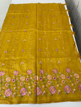 Art tussar saree with embroidery MST677