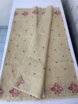 Premium Soft kota silk saree with embroidery MSS678 - Chiku