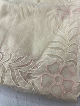 Khadi supernet applique work saree  MSH167 Ivory