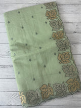 NetKota saree with Applique border  MSH131- DuskyGreen