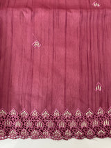 Blended tussar saree with cutwork - MSHK679 DarkOnionPink