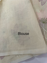 Netkota embriodery saree MS1496 Ivory