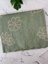 Blended tussar saree with applique work MTSS459