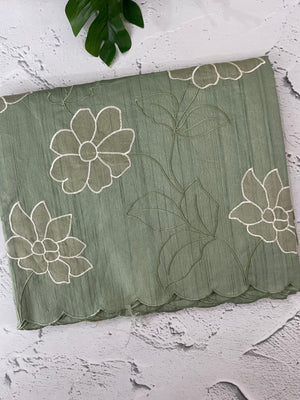 Blended tussar saree with applique work MTSS459