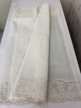 Moonga checks Applique work saree  MSH110- White