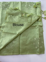 Butter silk saree with embroidery MTS569