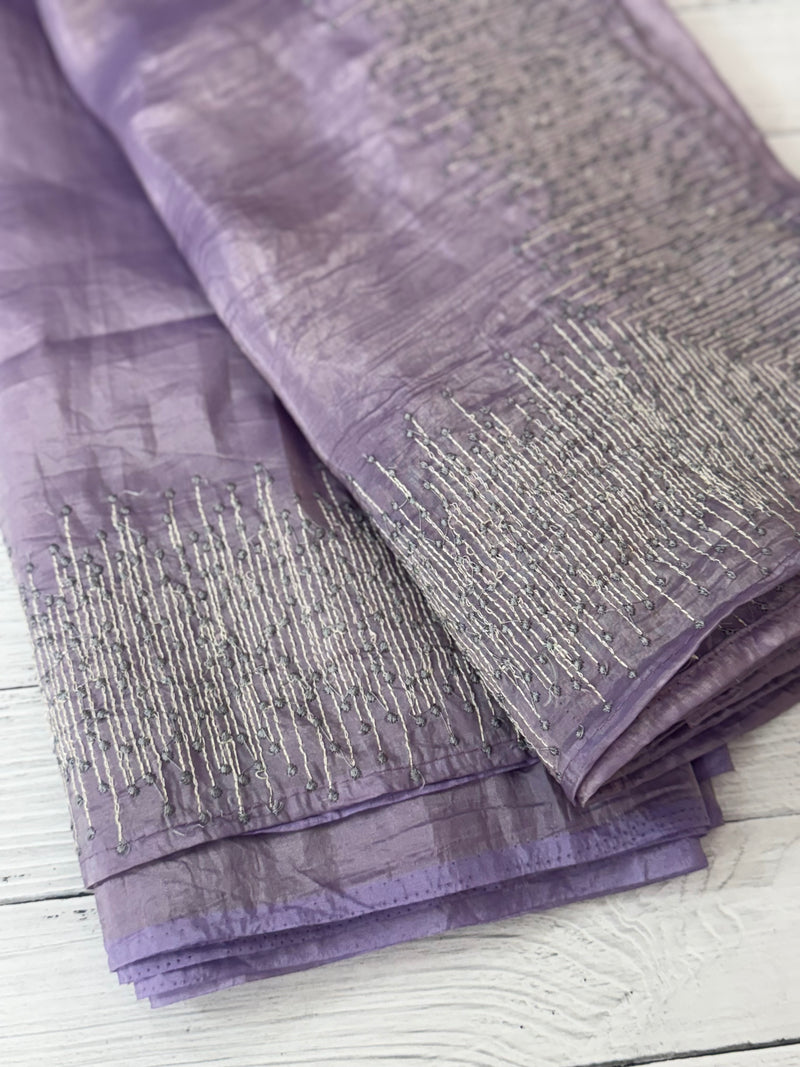 Crush Organza embroidery saree MS9740 Lilac