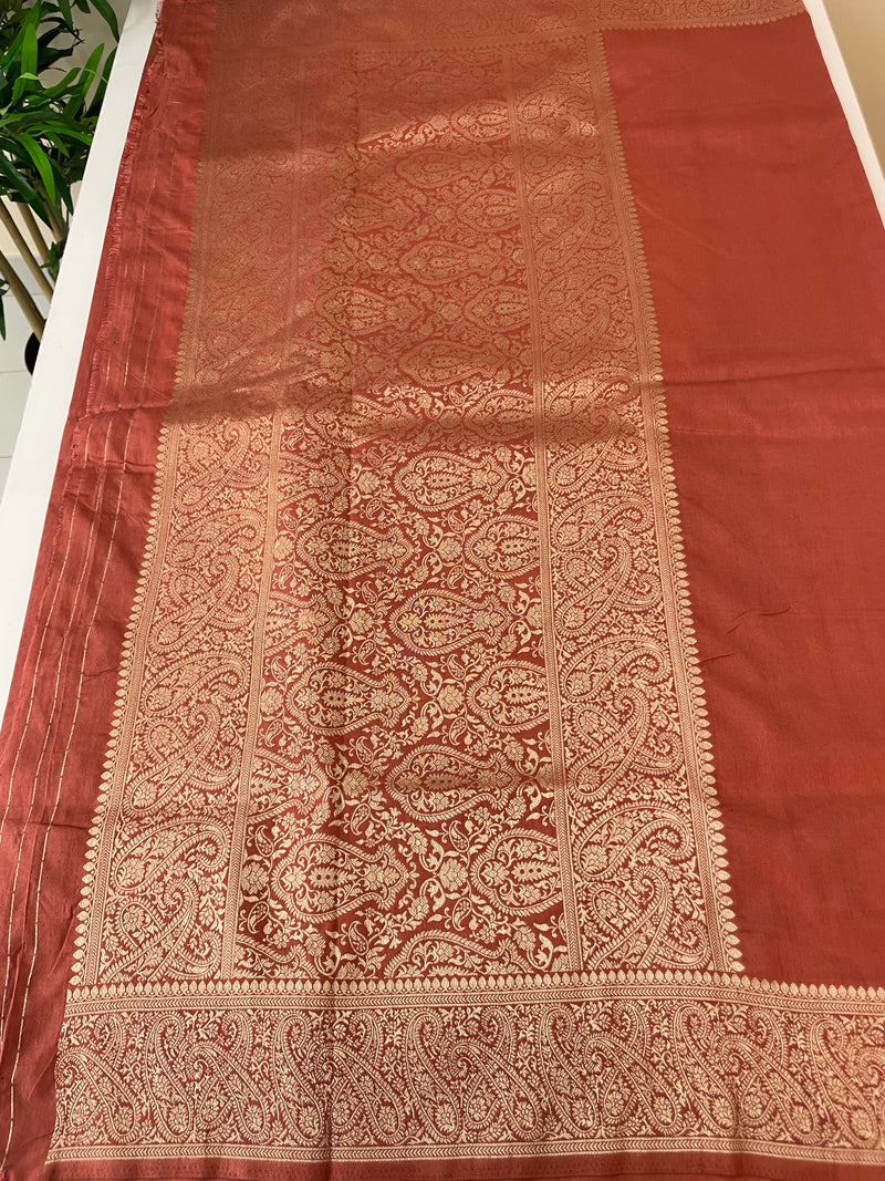 Blended tussar silk saree with Banarasi border FBTW3026